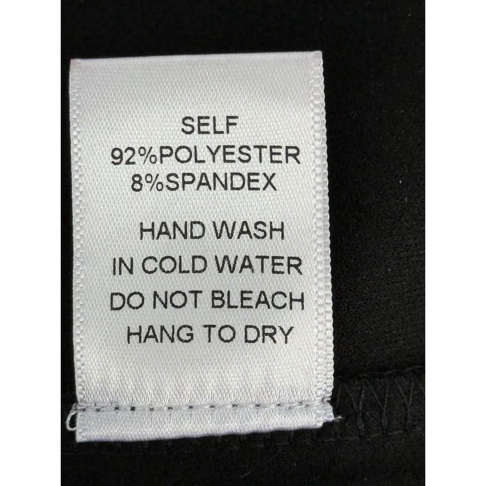 Joh Womens Black Faux Suede Short Sleeve Seam Detail Shift Dress Sz XL - Picture 8 of 8